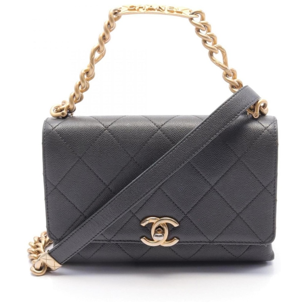 CHANEL Shoulder Bag leather Grained calfskin Gray - Picture 2 of 16